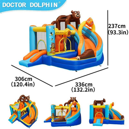 Doctor Dolphin Inflatable Castle | Kids Trampoline & Slide | Indoor Outdoor Bouncy House Playground 充气城堡 | 儿童蹦床滑梯