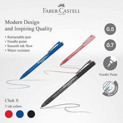【10-PCS】Faber Castell Click X5 Ball Pen 0.5mm X 10-PCS #Faber-Castell #Click #X5 #0.5mm #1425