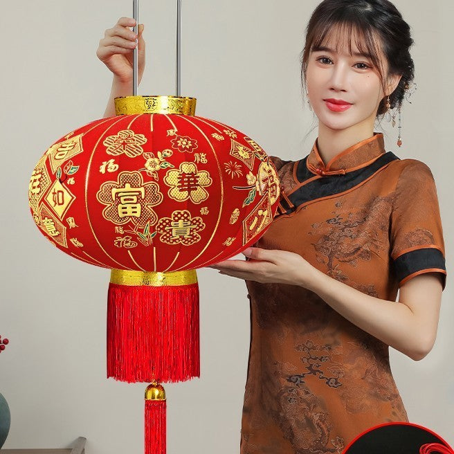 【买一送一】2025新款荣华富贵大红灯笼户外阳台别墅大门口一对过新年春节装饰