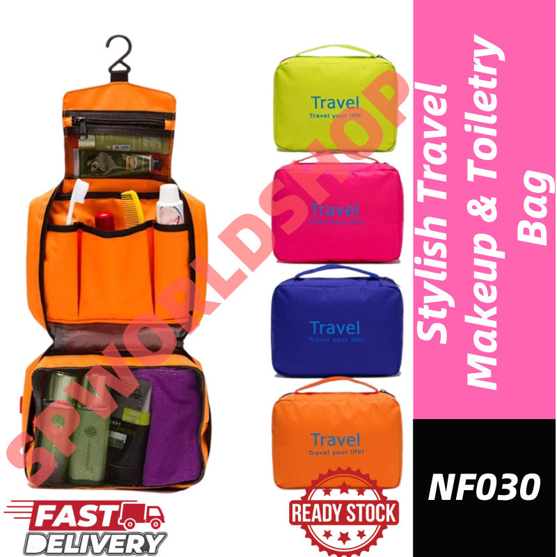 READY STOCK!!! Stylish Travel Makeup & Toiletry Bag Multifunctional Organizer Pouch NF030 挂钩式手提洗漱用品化妆包