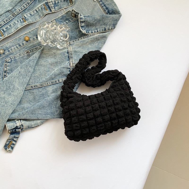 Korean Style Bubble Sling Bag B03140 | Soft Padded Crossbody Bag | Cute & Versatile Travel Shoulder Bag | Beg Murah Cantik 云朵包 泡泡纹 腋下斜挎两用 少女感