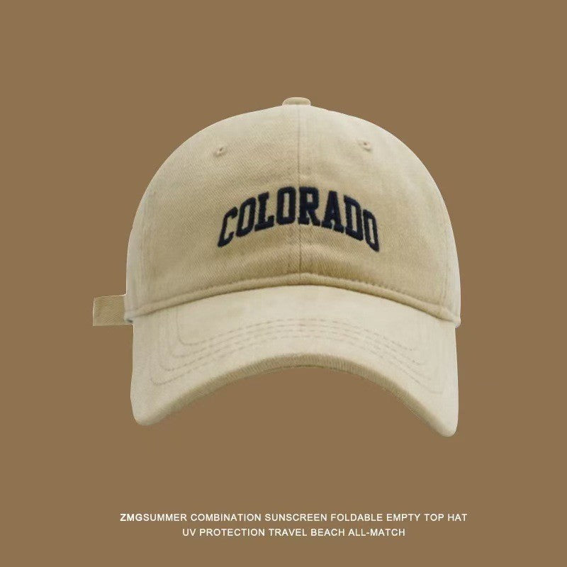 【READY STOCK】Women’s Casual Baseball Cap Letter Embroidery Face-Slimming Wide Brim Stylish & Versatile-Caps 1050