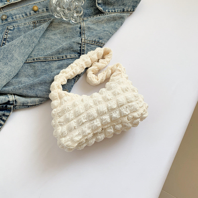 Korean Style Bubble Sling Bag B03140 | Soft Padded Crossbody Bag | Cute & Versatile Travel Shoulder Bag | Beg Murah Cantik 云朵包 泡泡纹 腋下斜挎两用 少女感