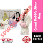 Korean Style Bubble Sling Bag B03140 | Soft Padded Crossbody Bag | Cute & Versatile Travel Shoulder Bag | Beg Murah Cantik 云朵包 泡泡纹 腋下斜挎两用 少女感