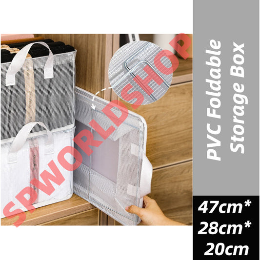 PVC Foldable Storage Box Waterproof Wardrobe Organizer Box Clothes Closet Storage Box