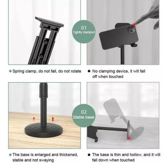 (REASDYSTOCK) Portable Desktop Phone Stand Holder Mini Bracket Table Live Streaming Video Live Handsfree Tripod 桌面手机支架