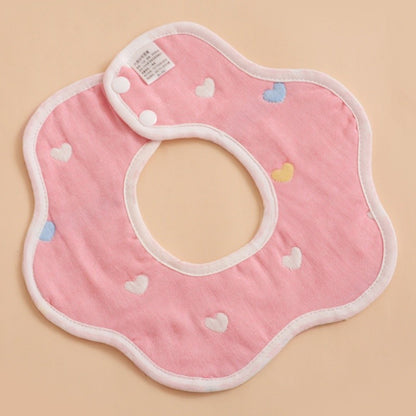 READY STOCK!!! Baby Kids Towel Baby Cotton Toddler 8 Layer Saliva Towel Ins Fesyen Baby Bib With Button Bibik WW0848i