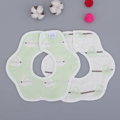 READY STOCK!!! Baby Kids Towel Baby Cotton Toddler 8 Layer Saliva Towel Ins Fesyen Baby Bib With Button Bibik WW0848i