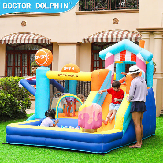 Doctor Dolphin Inflatable Castle | Kids Trampoline & Slide | Indoor Outdoor Bouncy House Playground 充气城堡 | 儿童蹦床滑梯