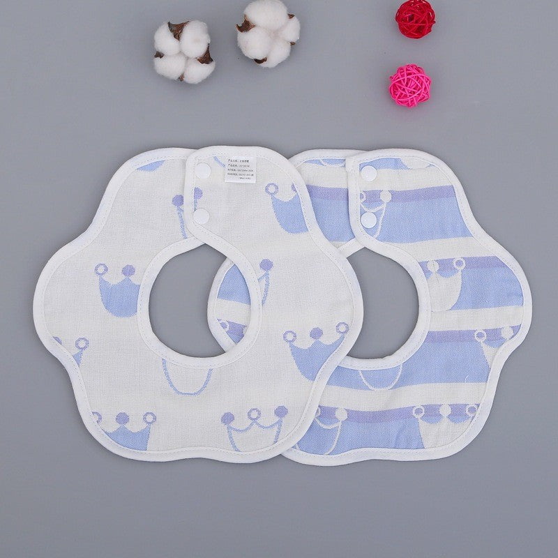 READY STOCK!!! Baby Kids Towel Baby Cotton Toddler 8 Layer Saliva Towel Ins Fesyen Baby Bib With Button Bibik WW0848i