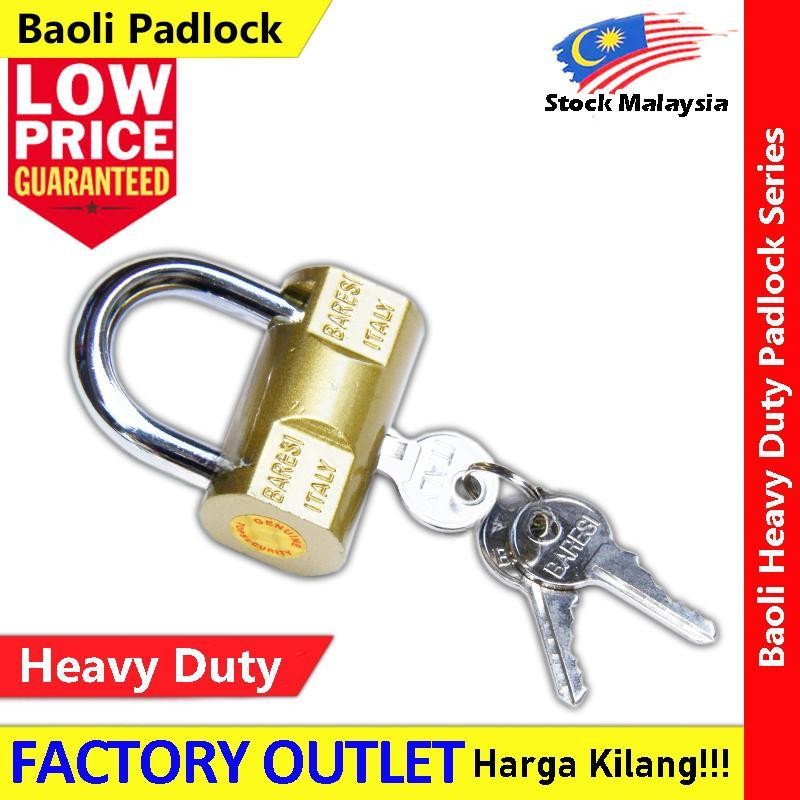 Baoli Lock Heavy Duty Hammer Iron Padlock Lock Baoli Baresi Italy Security Pad Lock Mangga Pintu VIRO 重型锤铁挂锁 排锁 锁头