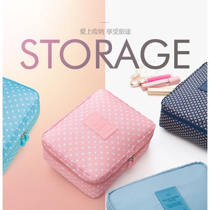 READY STOCK Polyester Cosmetic Bag Make Up bag kits Storage Travel Wash pouch Travel Cosmetic Make Up bag NF028 防水化妆品收纳包