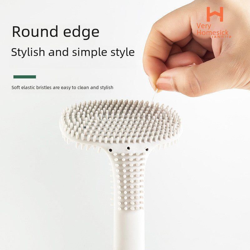 (READYSTOCK) Silicone toilet brush golf brush head double-sided no dead angle soft hair bathroom  toilet brush 硅胶马桶刷