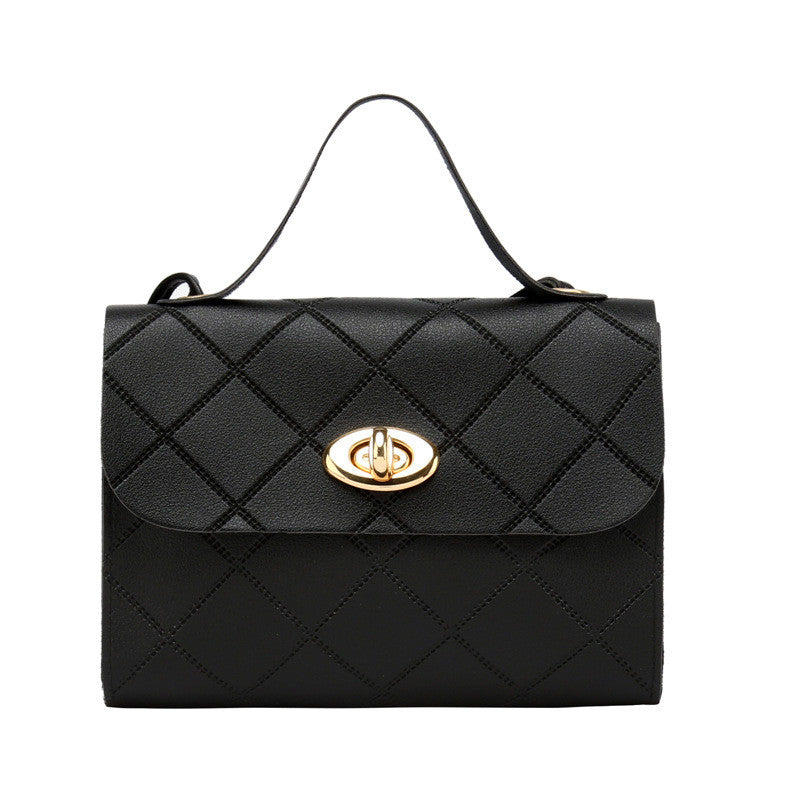 New Ladies Classic Diamond Small Square Bag Korean Version Solid Color Handbag Portable Mini Diagonal Bag-B1060