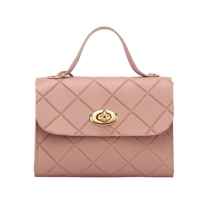 New Ladies Classic Diamond Small Square Bag Korean Version Solid Color Handbag Portable Mini Diagonal Bag-B1060