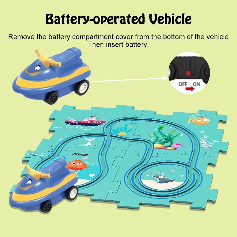 (READYSTOCK) Puzzle Track Car Playset Fun Race Car Toys Montessori Toys kids educational Track Car 汽车轨道玩具益智轨道车