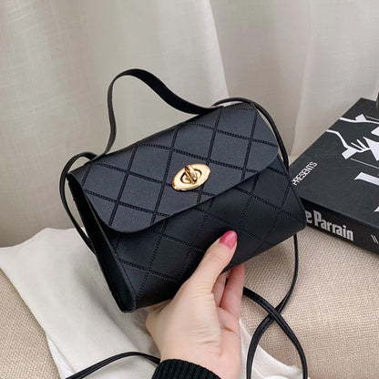 New Ladies Classic Diamond Small Square Bag Korean Version Solid Color Handbag Portable Mini Diagonal Bag-B1060