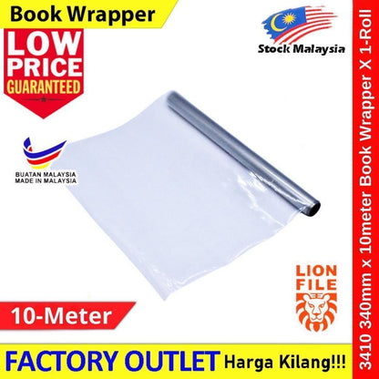 READY STOCK【340mmX10meter】 Lion Super Clear Book Wrapper X 1-Roll Lion File #PembalutBuku #包书纸 #BookWrapper #3410 #透明包书纸