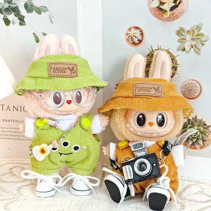 READY STOCK!!!Labubu  Filled Doll Clothes Cos Gift Mini Jumpsuits For Labubu Macaron Clothes Doll+Clothes Labubu公仔专用服饰