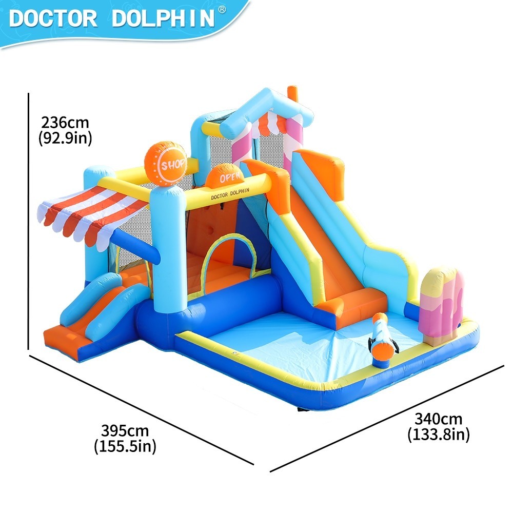 Doctor Dolphin Inflatable Castle | Kids Trampoline & Slide | Indoor Outdoor Bouncy House Playground 充气城堡 | 儿童蹦床滑梯
