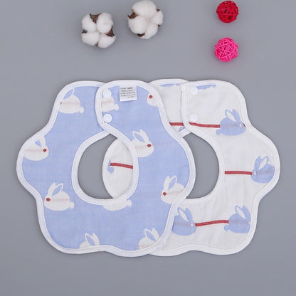 READY STOCK!!! Baby Kids Towel Baby Cotton Toddler 8 Layer Saliva Towel Ins Fesyen Baby Bib With Button Bibik WW0848i