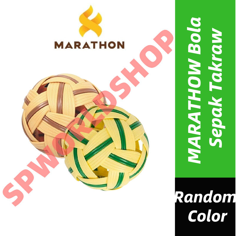 Bola Sepak Takraw / Sepak Raga / Takraw Ball TKO-1 / Hijau Kuning / Brown Marathon Thailand