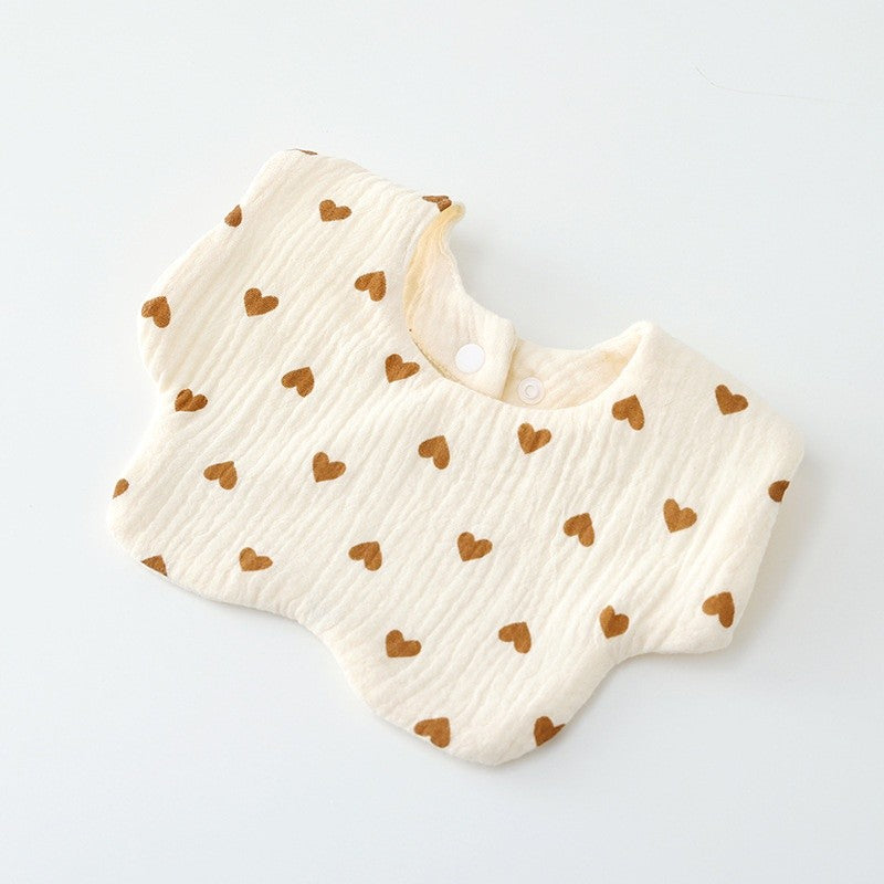 READY STOCK!!! Baby Kids Towel Baby Cotton Toddler 8 Layer Saliva Towel Ins Fesyen Baby Bib With Button Bibik WW0848i