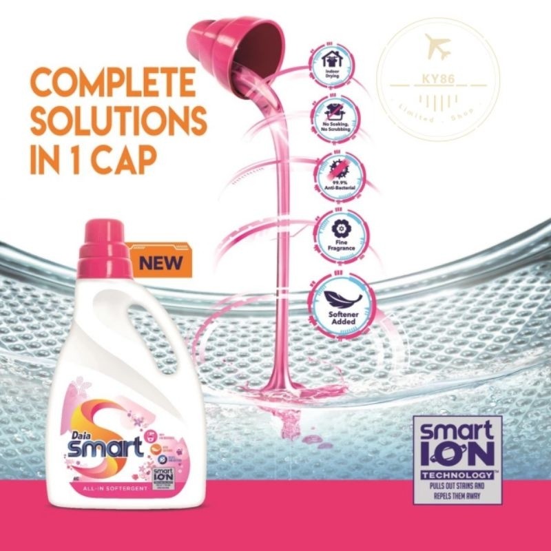 【READY STOCK】Daia Smart All-In Softergent Liquid Detergent 3.6kg