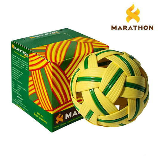 Bola Sepak Takraw / Sepak Raga / Takraw Ball TKO-1 / Hijau Kuning / Brown Marathon Thailand
