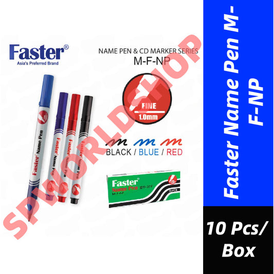 【10-PCS】 Faster Name Pen M-F-NP FINE 1.0mm Permanent Marker Pen