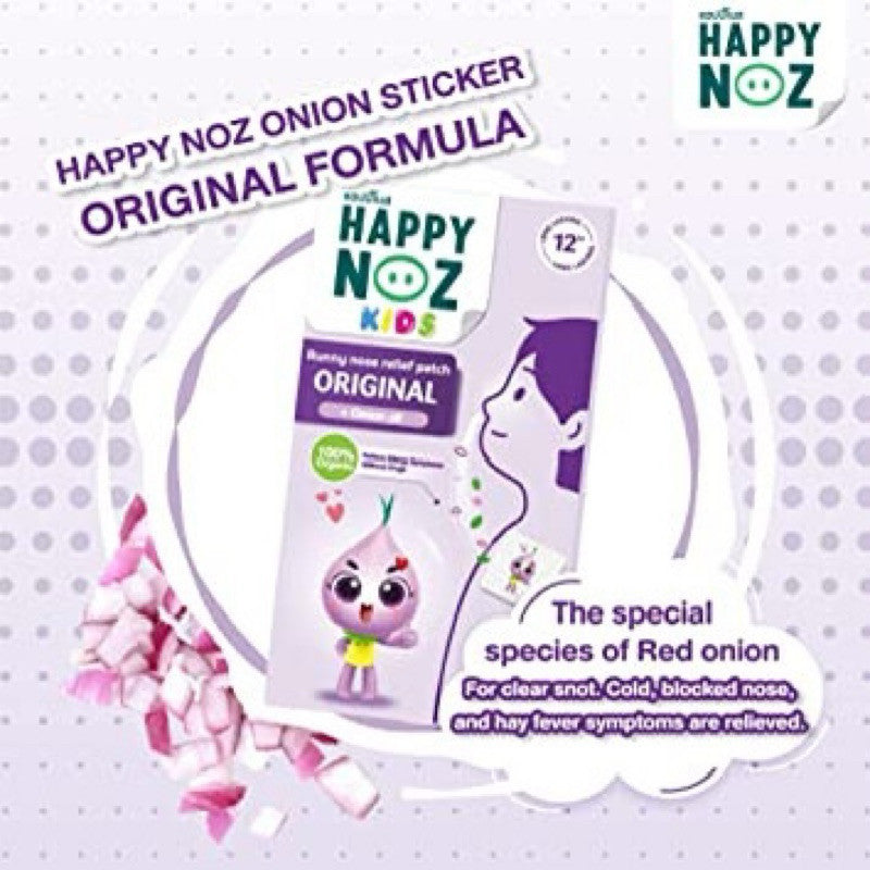 READY STOCK!!! Happy Noz 100% Organic Onion Sticker 12 hours 1 Box of 6 Pcs