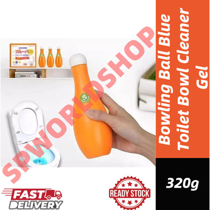 READY STOCK!!! Bowling Ball Blue Toilet Bowl Cleaner Gel – Automatic Deodorizing & Long-Lasting Freshness 320g 保龄球马桶蓝泡泡
