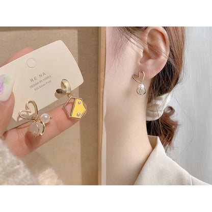【Ready Stock】 Korean Fashion Women Earring Sliver 925 Needle Elegant Fashion Pearl Drop Earrings-ERB 韩版时尚 925银针珍珠耳环