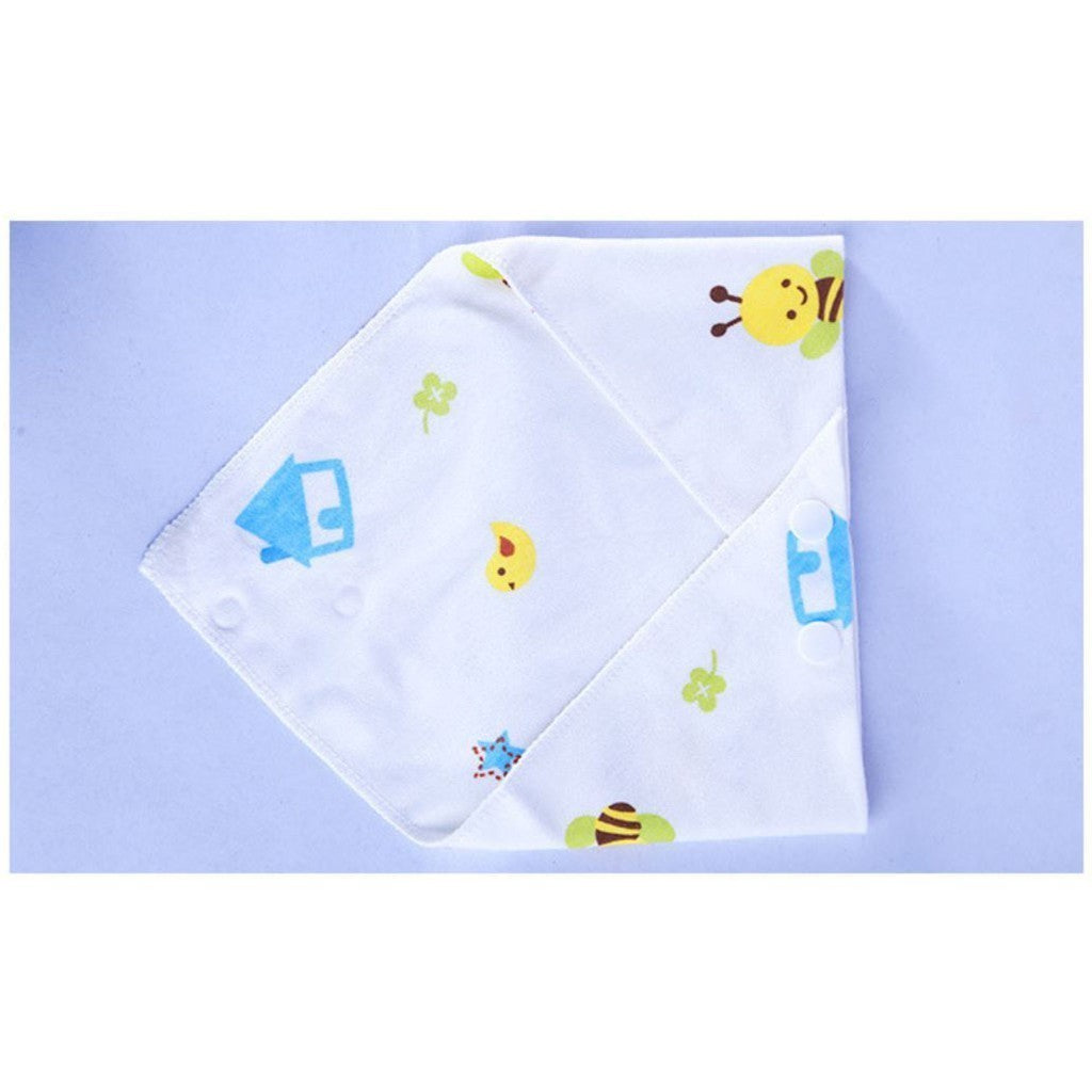 READY STOCK!!!Baby Kids Triangle Towel Baby Cotton Toddler Towel Baby Bib With Button Bibik Bayi 343