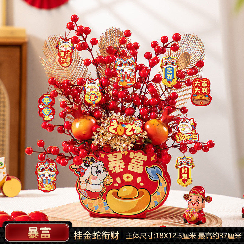 2025 New Year's Blessing Barrel Decoration Spring Festival Decoration Supplies 2025蛇年福桶新年装饰春节布置用品