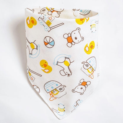 READY STOCK!!!Baby Kids Triangle Towel Baby Cotton Toddler Towel Baby Bib With Button Bibik Bayi 343