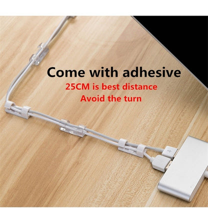[READY STOCK] 20Pcs Cable Organizer Clips Desktop Wire USB Management Cord Holder Klip Pengurus Kabel USB充电线/数据线管理固定扣