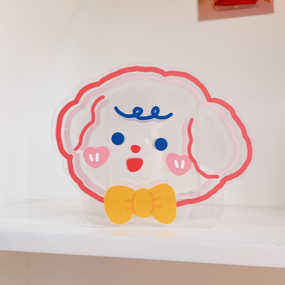 Cute Pen Holder Creative Desktop Organizer Cartoon Acrylic Transparent Office Stationery Storage Box 亚克力卡通文具收纳筒