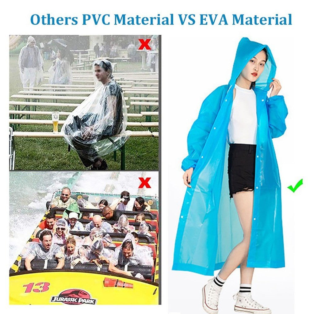 READY STOCK‼️ Unisex EVA Raincoat Foldable Waterproof Hoodie Poncho Jas Hujan Tebal Outdoor  雨衣