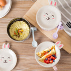 READY STOCK!!! Stainless Steel Instant Noodles Bowl | Double-Layer Anti-Scalding Bowl with Cute Bunny Lid  Spoon  不锈钢泡面碗