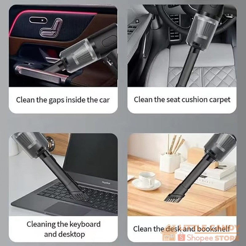 READY STOCK! 2 in 1 /4 in 1 /6 in 1 Mini Wireless Car Vacuum Strong Suction & Blow Cordless Mini Vacuum Cleaner 无线车载吸尘器