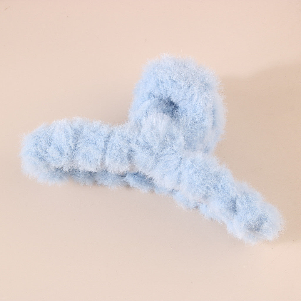【READY STOCK 】Elegant Plush Hair Clip Claw Korean Style Fashion Big Hair Clamp Women's Hair Accessories ZJ-888bb