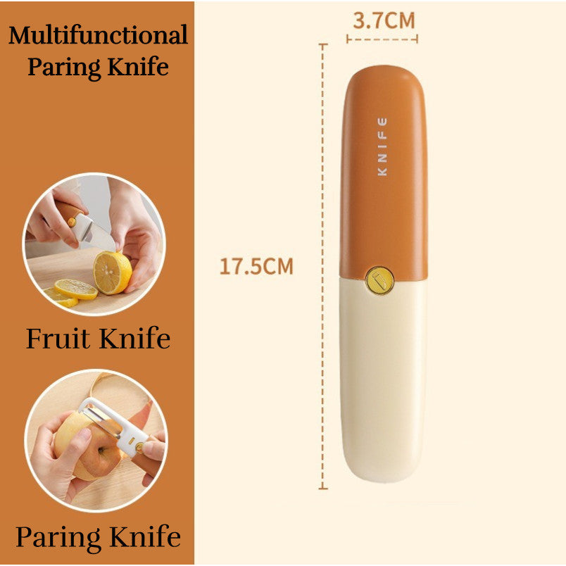2 in 1 Portable Stainless Steel Fruit Peeler Knife Multifunction Peeler Home Kitchen Outdoor Fruit Knives 削皮水果刀