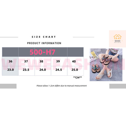 (READYSTOCK) Flip-Flops women's  wear summer fashion flat non-slip bottom Internet celebrity new  sandals 500-H7