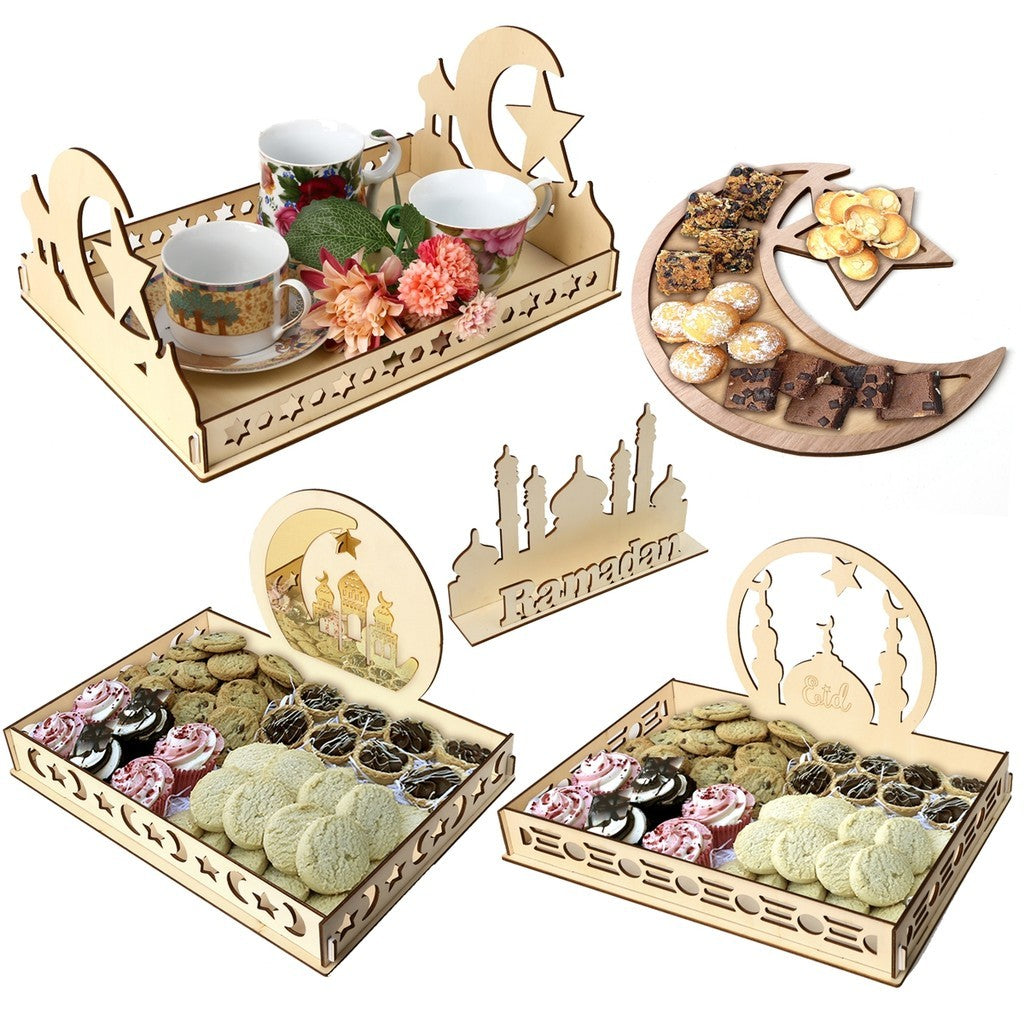 Wooden Pendant EID Mubarak 2025 Ramadan Decoration For Home Kareem Ramadan And Eid Decor Eid AL Adha Islamic Muslim