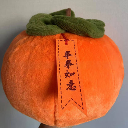 Plush Toy Creative Cushion Pillow Cute Fruit Simulation Persimmon Home Decoration Sofa Bay Window Car Ornaments