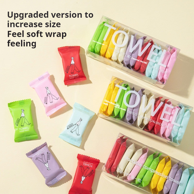 READY STOCK‼️ Disposable Compressed Towel | Travel Cotton Face Towel |  一次性便携式压缩毛巾 | 旅行棉质洁面巾 | 加厚湿干两用 | 卫生便捷