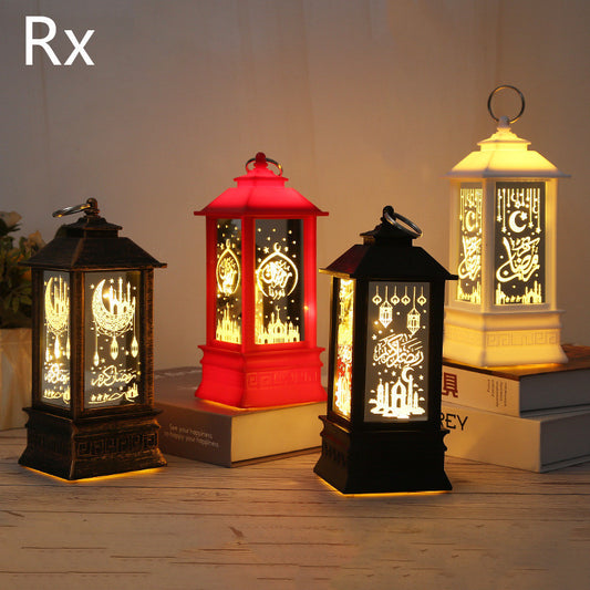 Eid Mubarak LED Wind Light Pattern Lights Muslim Style Hanging Led Lantern Ramadan Party Lantern Eid al-Fitr Decor Props