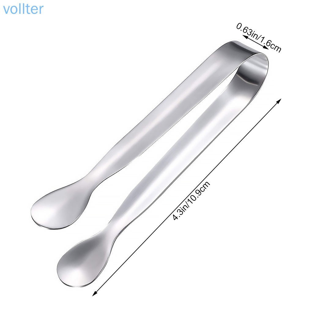 READY STOCK  Stainless Steel Mini Ice Tongs Multifunctional Tea Set Food Serving Tools Bar Kitchen Utensils 不锈钢迷你冰钳