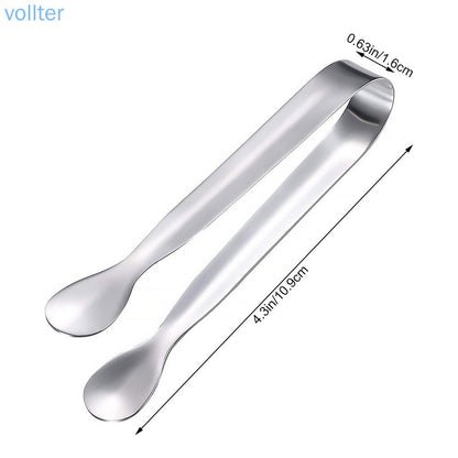 READY STOCK  Stainless Steel Mini Ice Tongs Multifunctional Tea Set Food Serving Tools Bar Kitchen Utensils 不锈钢迷你冰钳